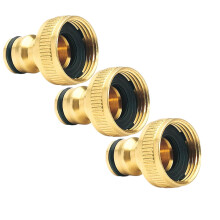 Raccord de robinet en laiton pour tuyau d'arrosage, 3/4 pouce, lot de 3