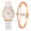 Set di orologio da donna con quadrante dorato e bracciale (1 pezzo) 2
