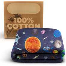 Serviette de plage enfant motif astronaute en coton 61 x 122 cm