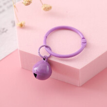 Porte-clés clochette violette, petit pendentif fait main pour sac