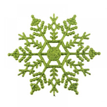 Décorations de flocons de neige en plastique pailleté, 6 pièces