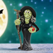 Statuette en résine Chat Noir Sorcière Citrouille Décoration d'Halloween 1 pièce
