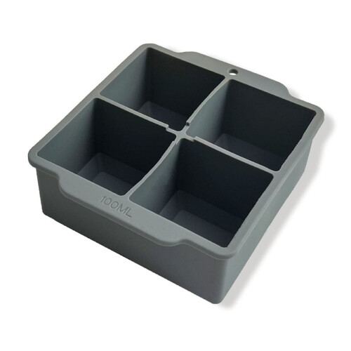Forma de gelo de silicone com tampa, 4 compartimentos