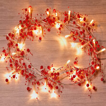 Guirlande lumineuse de Noël à baies rouges, 3 m (10 pi), 30 LED