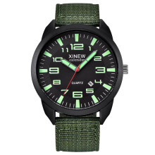 Herenhorloge van roestvrij staal, militair model, analoog en quartz.