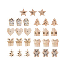 Ensemble de décorations de Noël en bois à faire soi-même, motif dessin animé