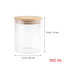 Tarro de almacenamiento de bambú para té y alimentos con tapa.