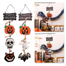 Pink Halloween Wooden Wall Decor with 3 Signs