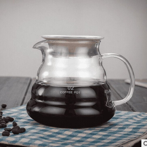 Koffiepot van dik, hittebestendig glas, 500 ml
