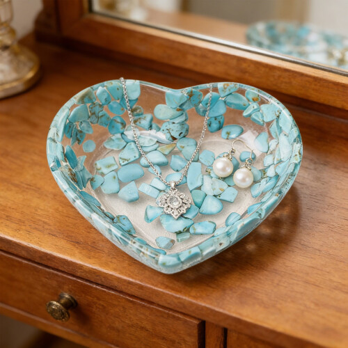 Heart Shaped Resin Bowls Transparent Bowl With Beautiful Patterns(T,Plastic) 1