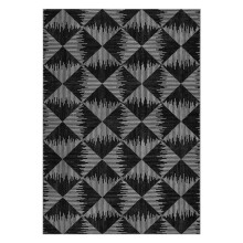 Washable area rug modern geometric black 5x7 ft