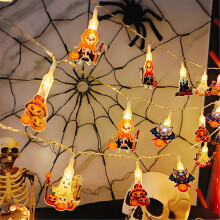 Halloweenske tekvicové reťazové svetielka oranžové 3 metre
