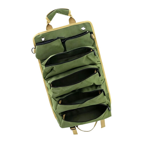 Strong Tool Bag with Multiple Compartments Roll Up Tool-Green
