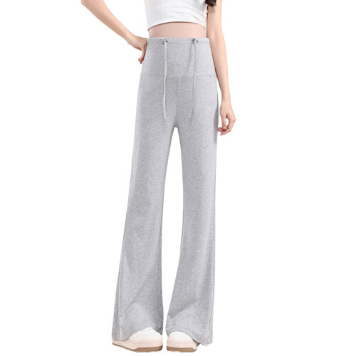 Full Term Pregnancy Flared Pants Adjustable Belly-Light Gray M