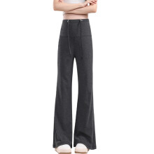 Flared Leg Maternity Pants Fashionable Trousers-Dark Grey XL