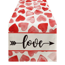 Chemin de table en lin Feltree, motif gnome, 33 x 122 cm