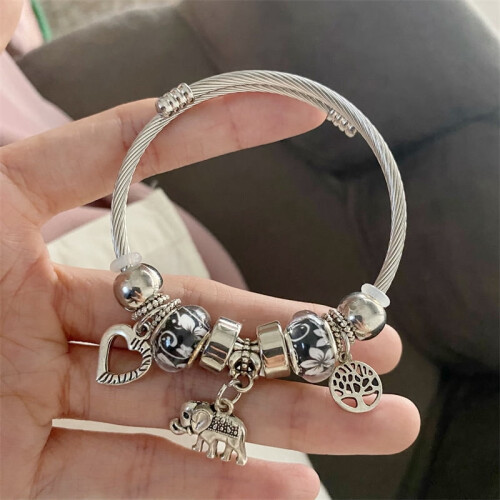 Pulsera ajustable y extraíble de acero de titanio