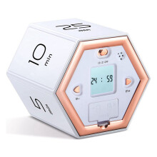 Hexagon Pomodoro Timer for Kids White with Mute and Alarm