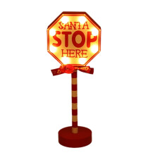 Weihnachtliche LED-Nordpol-Schild-Tischdekoration aus Holz