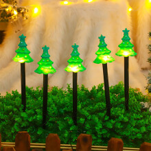 Solar Christmas Figurine Lights Santa Tree Reindeer 3 pcs