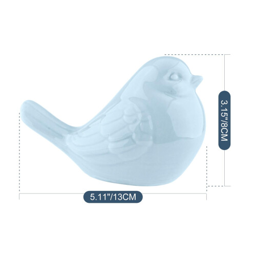 French blue glazed ceramic bird figurine 1 piece 2