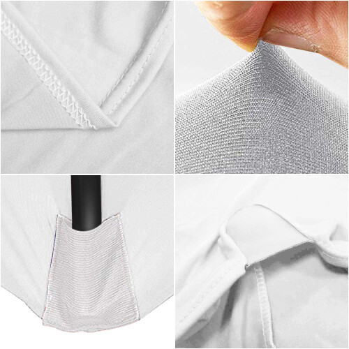 Τραπεζομάντιλο Spandex για 4 πόδια ορθογώνιο τραπέζι λευκό 6 πόδια 1