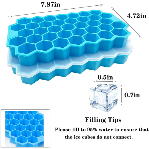 Ice Cube Trays with Lids, Food-Grade Silicone, 2-Pack 1