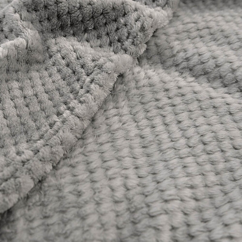 Pineapple Knit Flannel Blanket Solid Color Ultra Soft 2