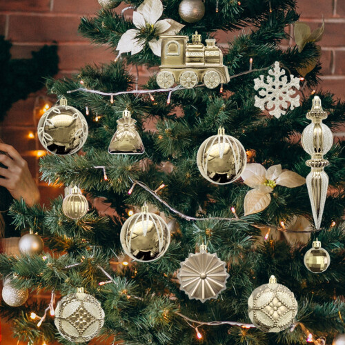 Christmas Decorations Gold Electroplated Plastic Balls 60 2