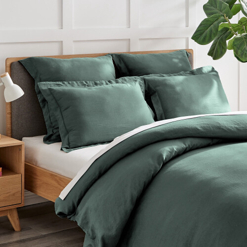 Levtex Home λινό ύφασμα king simulation πράσινο δάσος 36x20in 1