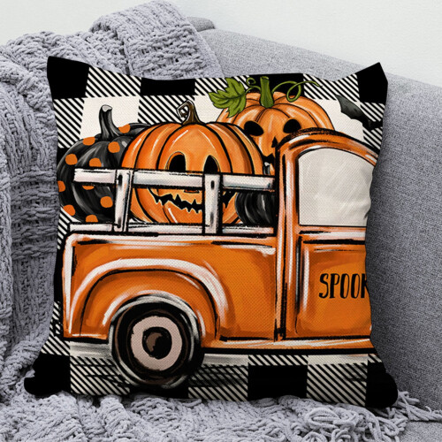 Capas de almofada de linho para outono, Halloween e Natal, 45x45 cm (18x18 polegadas) 1