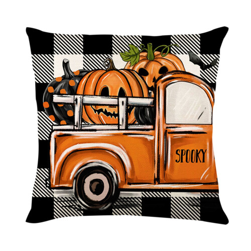 Capas de almofada de linho para outono, Halloween e Natal, 45x45 cm (18x18 polegadas) 2