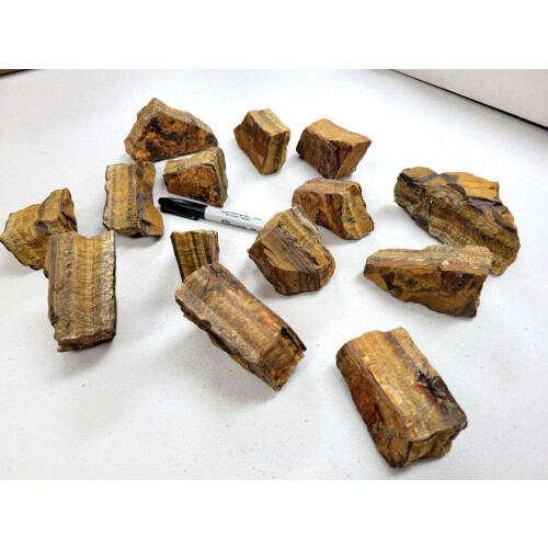 Δείγματα ακατέργαστων κρυστάλλων Golden Tiger's Eye XL 2