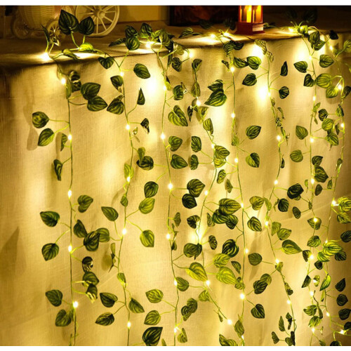 Luci decorative a stringa con motivo a vite, a batteria, 50 LED 1