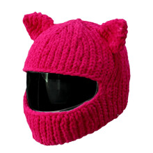 Housse de casque avec oreilles de chat, joli-rose rouge