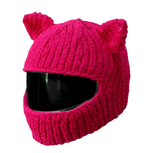 Housse de casque avec oreilles de chat, joli-rose rouge