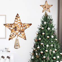 Étoile de Noël lumineuse pour sapin, 3D, 25 x 30 cm
