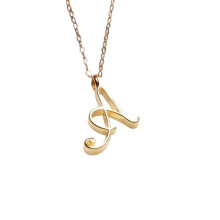YUEHAO gold clavicle necklace with initial pendant