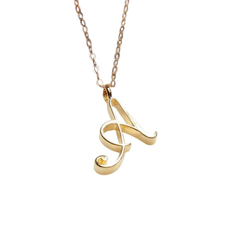 YUEHAO gold clavicle necklace with initial pendant