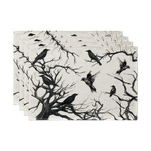 Winysin geruite placemats voor de Batman-truck Halloween set van 4