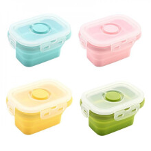Conjunto de caixas empilháveis para armazenamento de alimentos infantis, próprias para micro-ondas.