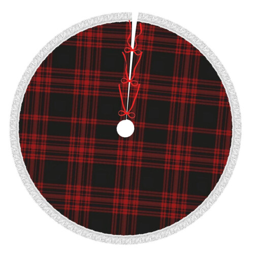 Saia para árvore de Natal xadrez de 76 cm (30 polegadas)