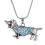 Colar feminino com pingente de Dachshund e cristal marrom, 45 cm (18 polegadas) 1