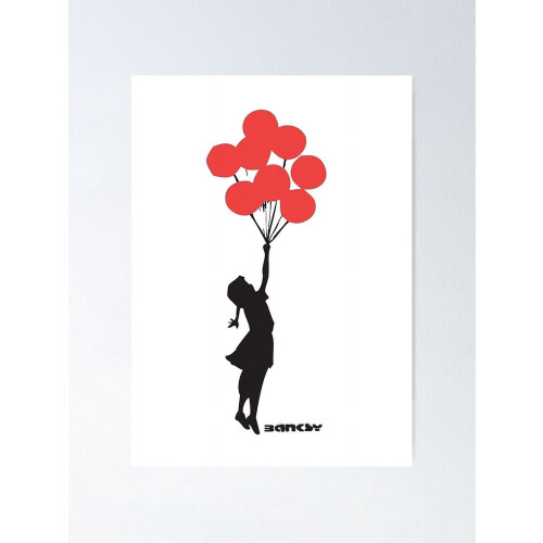 Banksy Ballongflicka Konsttryck Ram