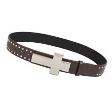 Elegante tailleband met klinknagels en studs voor-Koffie