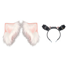 Automatic Moving Puss Ears Headband Headdress With Touch-pink
