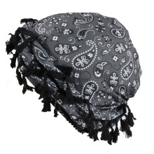 Men Twist Head Wrap Sweat Wicking Pirate Hat for-Dark Grey