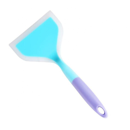 Espátula de silicone larga e flexível para panquecas antiaderentes.
