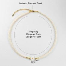 Choker met kristallen kralen en madeliefjes in bohemian stijl