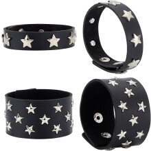 Punk Läderarmband Justerbart 4 st